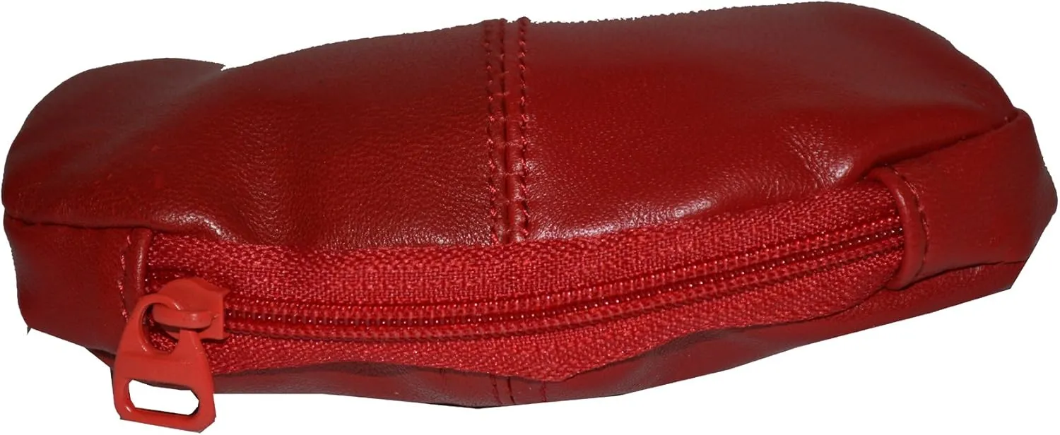 Coin Purse Double Frame with Zipper Pocket (Red)