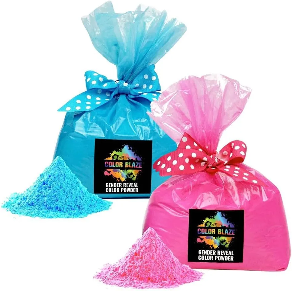 COLOR BLAZE Baby Gender Reveal Powder - Color Powder For Car & Motorcycle Burnout, Toss, Photoshoot, Party & Festival - Pink & Blue - Combo Pack of 2 Bags - 10 Pounds in Bulk (5 Pounds Each)