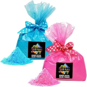 COLOR BLAZE Baby Gender Reveal Powder - Color Powder For Car & Motorcycle Burnout, Toss, Photoshoot, Party & Festival - Pink & Blue - Combo Pack of 2 Bags - 10 Pounds in Bulk (5 Pounds Each)