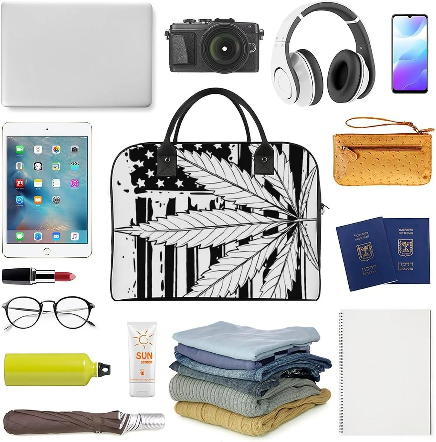 Colorful Graffiti Patterns Travel Handbag with A Large Capacity Design That Can Be Reused