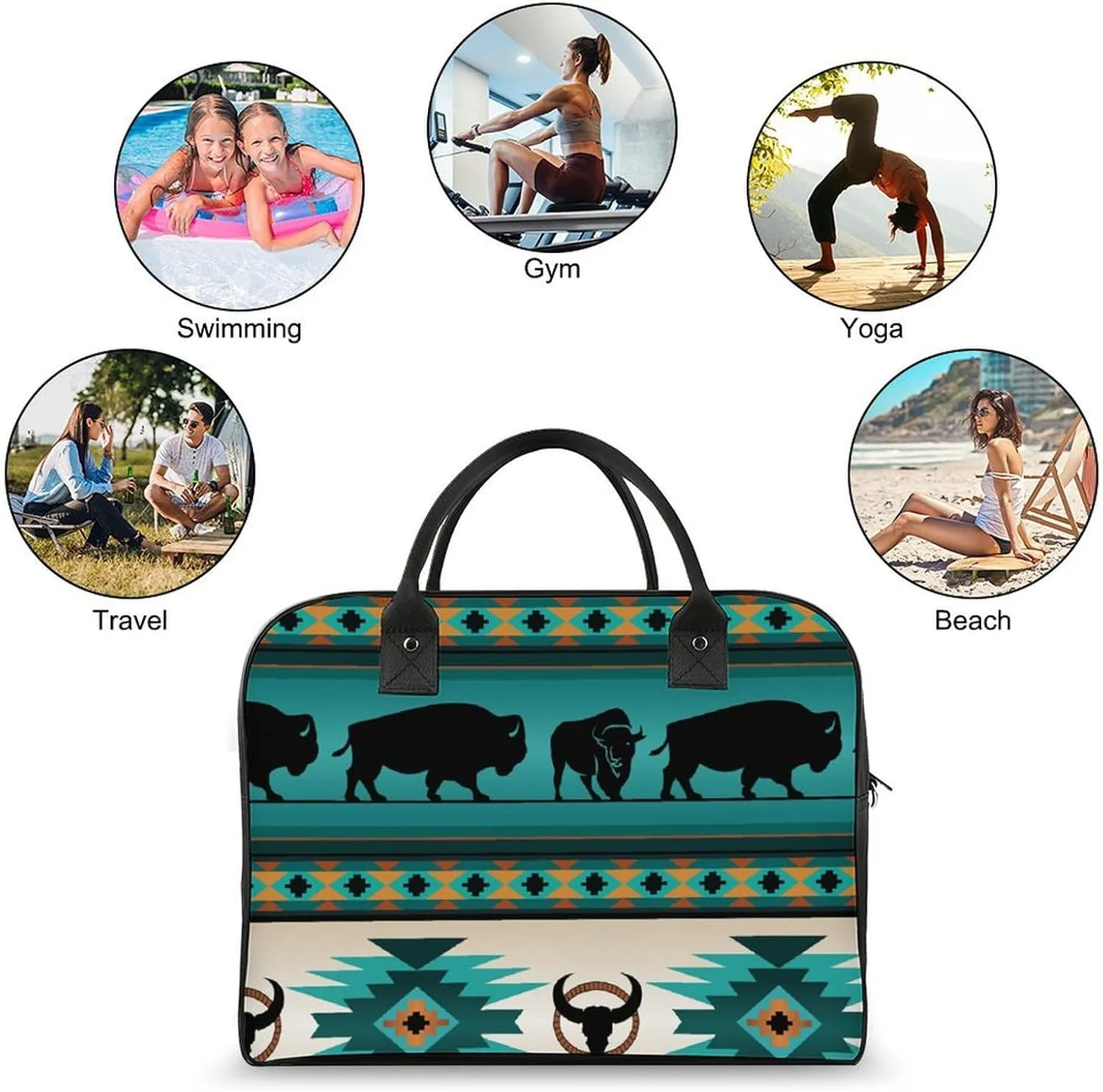 Colorful Graffiti Patterns Travel Handbag with A Large Capacity Design That Can Be Reused