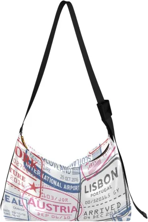 Colorful Stamps Crossbody Bags for Women PU Leather Large Shoulder Bag Hobo Purse