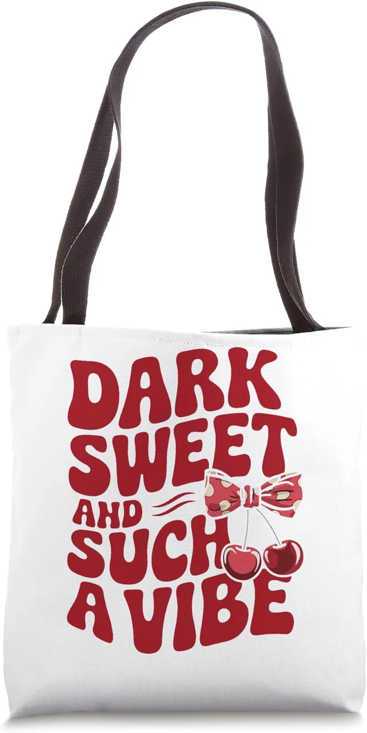 Coquette Inspired Retro Vintage Design Style Cherry Vibe Tote Bag