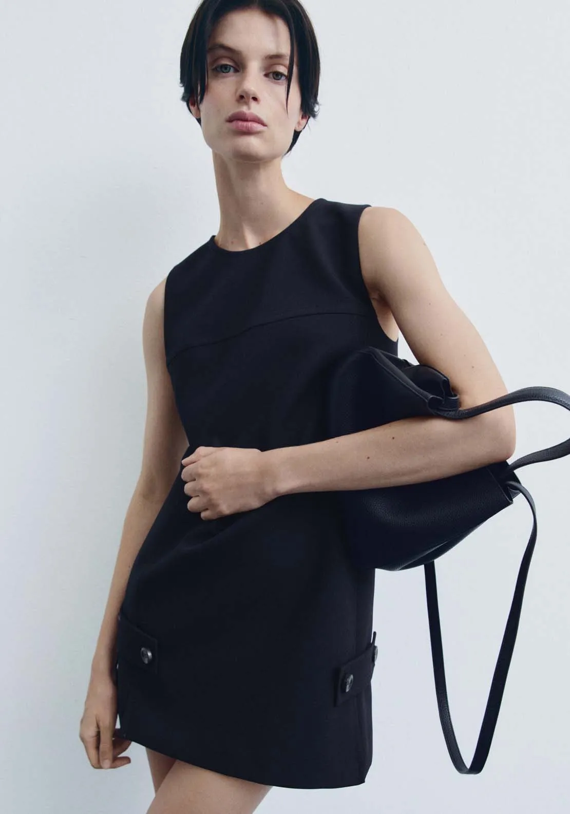 Crossbody bag with double handle - Black