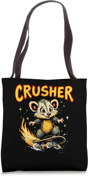 CRUSHER Bold Edgy Skateboarding Tote Bag