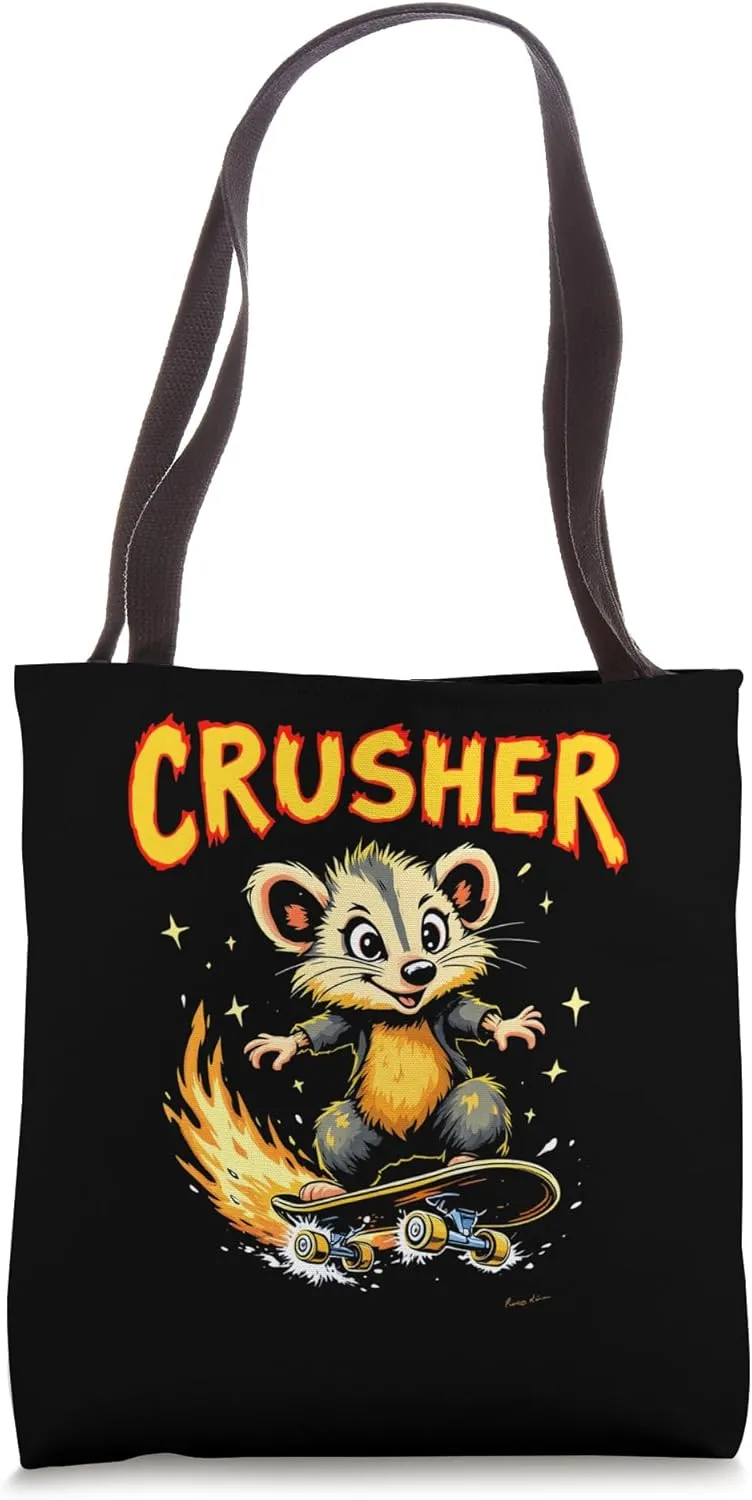 CRUSHER Bold Edgy Skateboarding Tote Bag