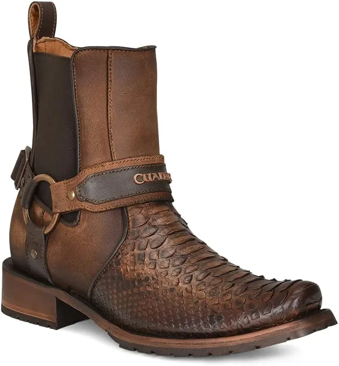 Cuadra Men's Bootie in Genuine Python Leather Brown 1J2LPH