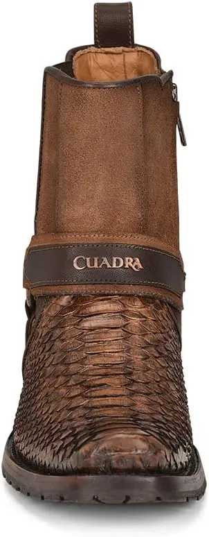 Cuadra Men's Bootie in Genuine Python Leather Brown 1J2LPH