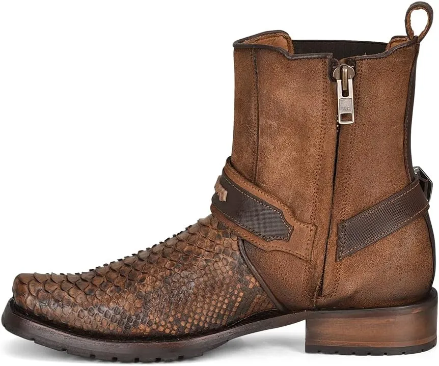 Cuadra Men's Bootie in Genuine Python Leather Brown 1J2LPH