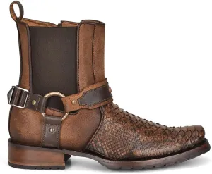 Cuadra Men's Bootie in Genuine Python Leather Brown 1J2LPH