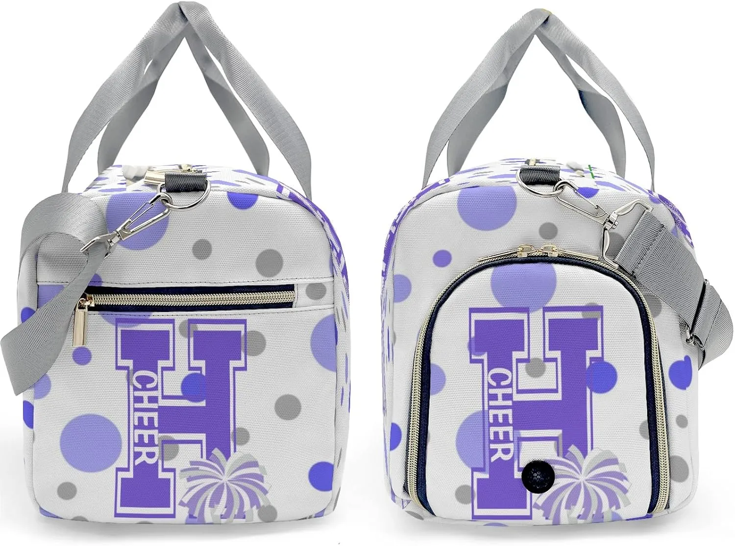Custom Duffel Bag Polka Dots Bow Cheerleader Pom-pom Compact and Convenient: Fitness Bags for the Modern Traveler