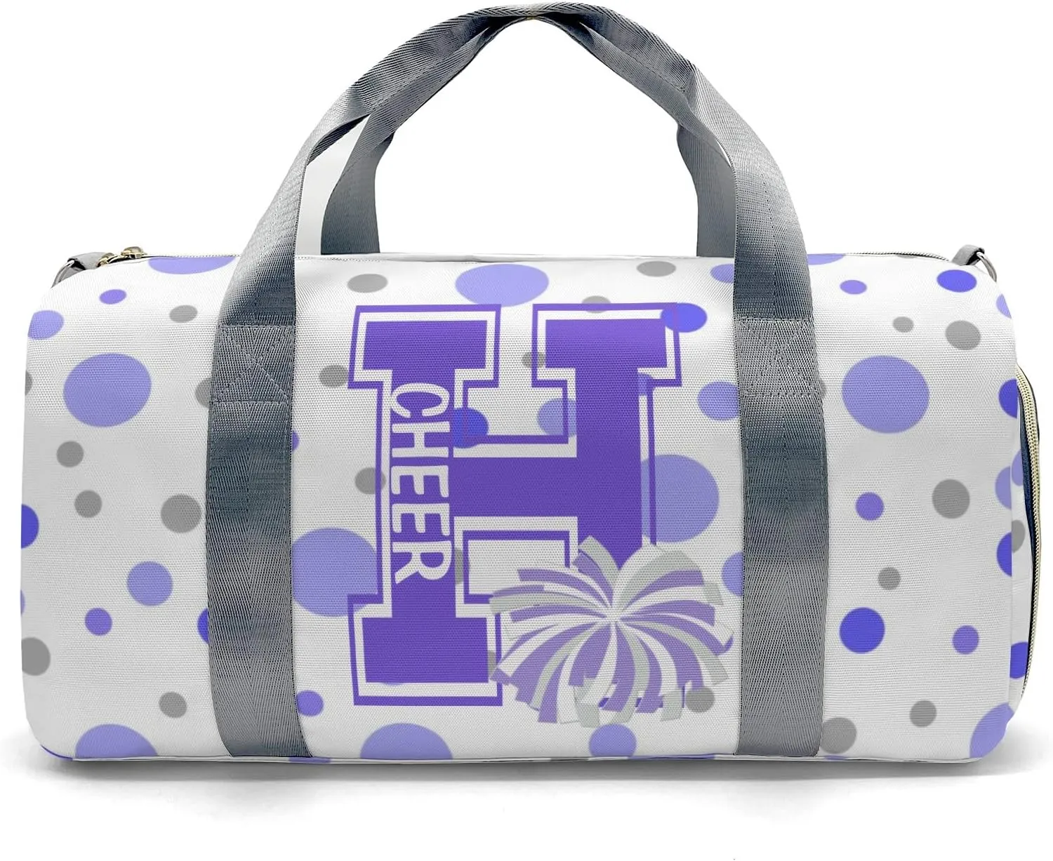Custom Duffel Bag Polka Dots Bow Cheerleader Pom-pom Compact and Convenient: Fitness Bags for the Modern Traveler