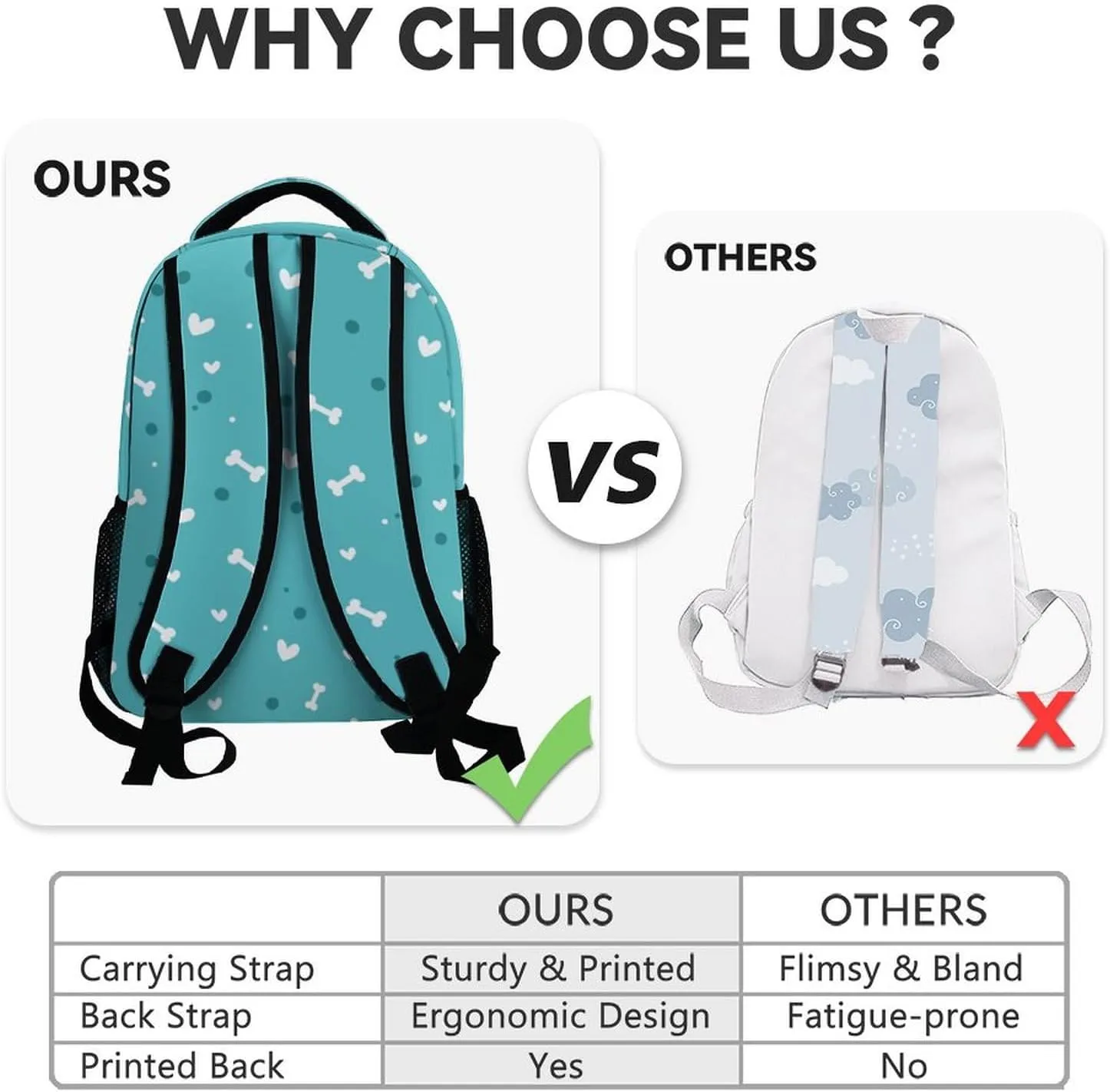 Custom Husky Backpack for Boys, 17 Inch Teal Backpacks for Middle School, Cute Lightweight Durable Bookbag for Teens