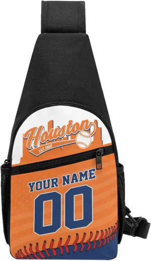 Custom Sling Bag,Personalized Baseball Crossbody Bags Chest Bag with Name & Number for Men Women,Custom Baseball Sport Crossbody Bags for Travel Baseball Fans Gifts