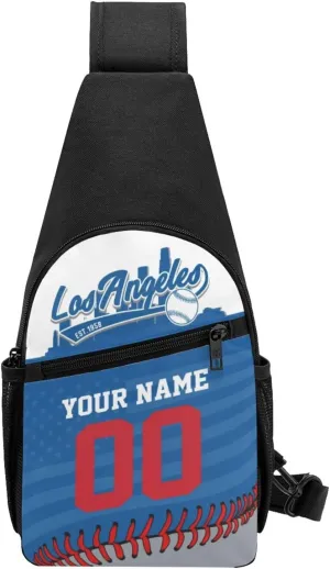 Custom Sling Bag,Personalized Baseball Crossbody Bags Chest Bag with Name & Number for Men Women,Custom Baseball Sport Crossbody Bags for Travel Baseball Fans Gifts
