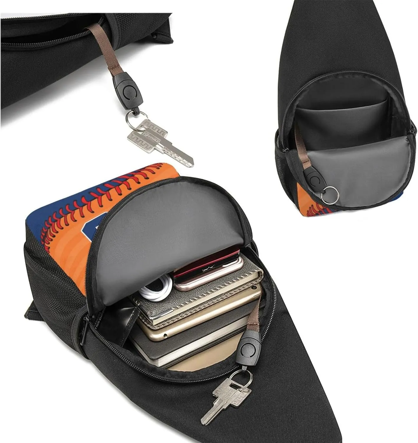 Custom Sling Bag,Personalized Baseball Crossbody Bags Chest Bag with Name & Number for Men Women,Custom Baseball Sport Crossbody Bags for Travel Baseball Fans Gifts
