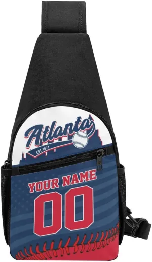 Custom Sling Bag,Personalized Baseball Crossbody Bags Chest Bag with Name & Number for Men Women,Custom Baseball Sport Crossbody Bags for Travel Baseball Fans Gifts