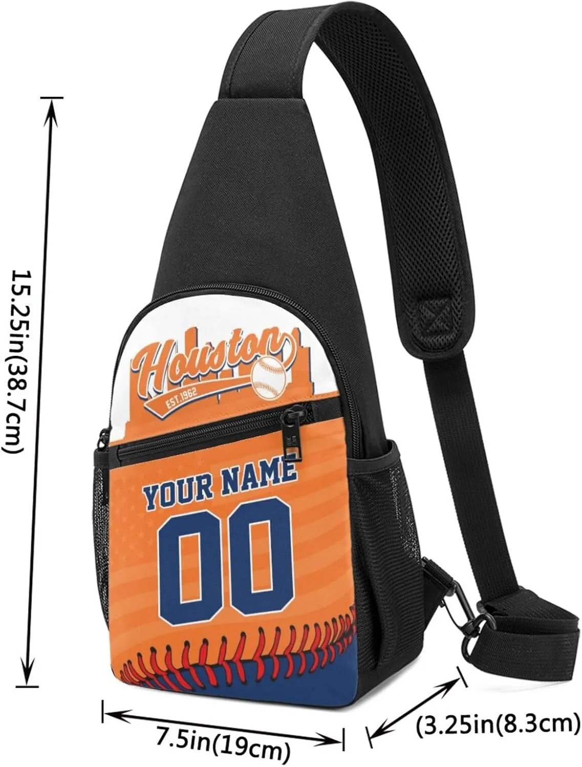Custom Sling Bag,Personalized Baseball Crossbody Bags Chest Bag with Name & Number for Men Women,Custom Baseball Sport Crossbody Bags for Travel Baseball Fans Gifts