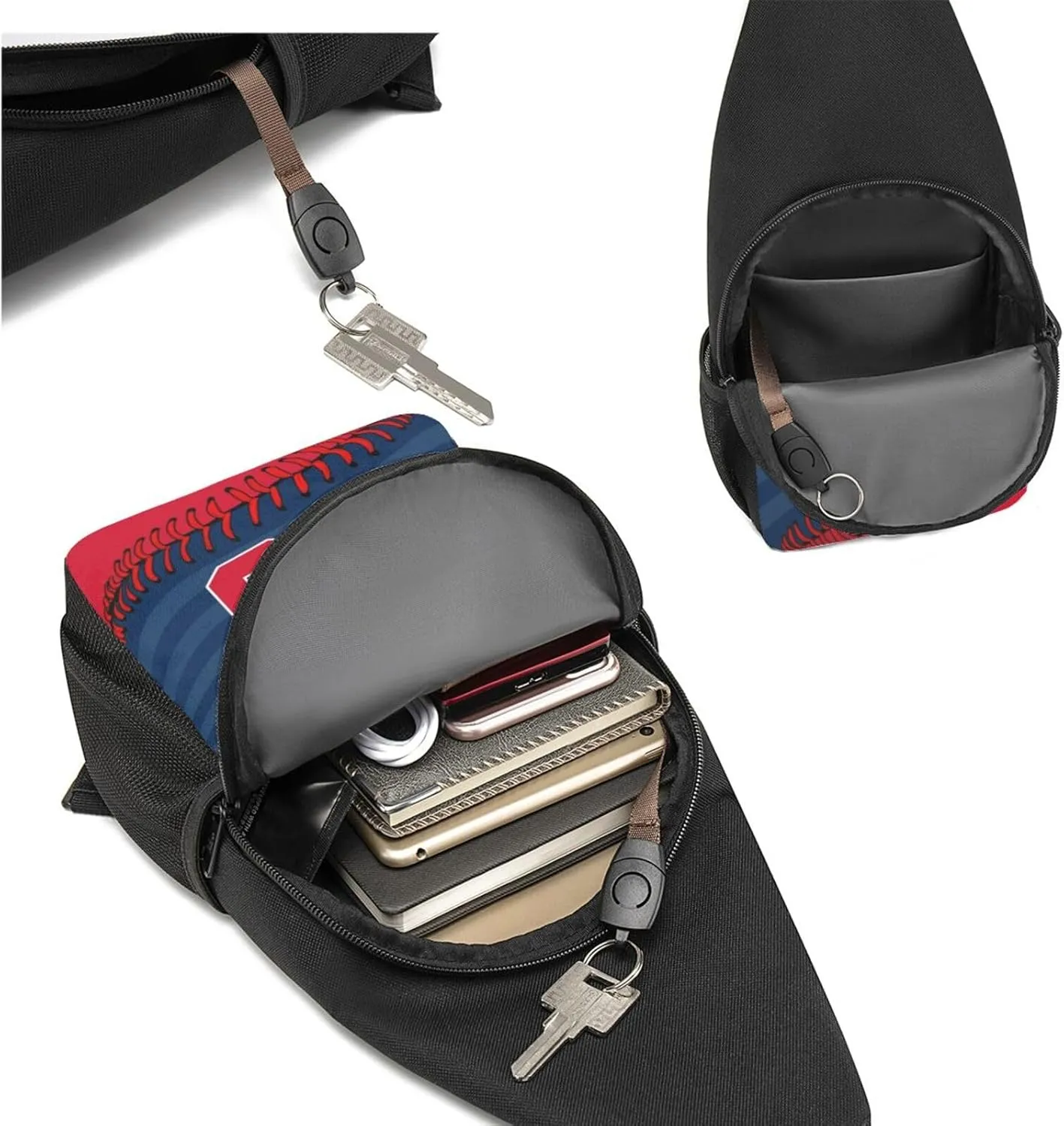 Custom Sling Bag,Personalized Baseball Crossbody Bags Chest Bag with Name & Number for Men Women,Custom Baseball Sport Crossbody Bags for Travel Baseball Fans Gifts