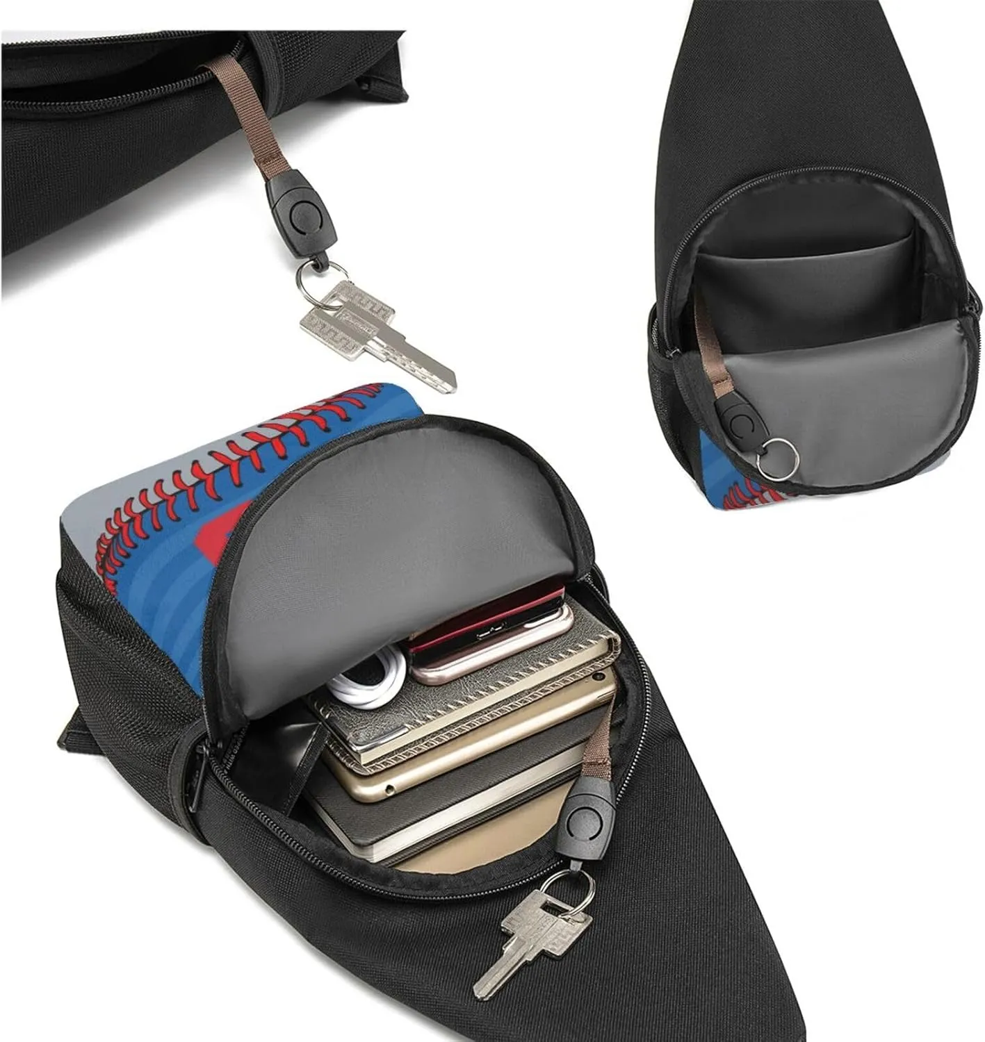 Custom Sling Bag,Personalized Baseball Crossbody Bags Chest Bag with Name & Number for Men Women,Custom Baseball Sport Crossbody Bags for Travel Baseball Fans Gifts