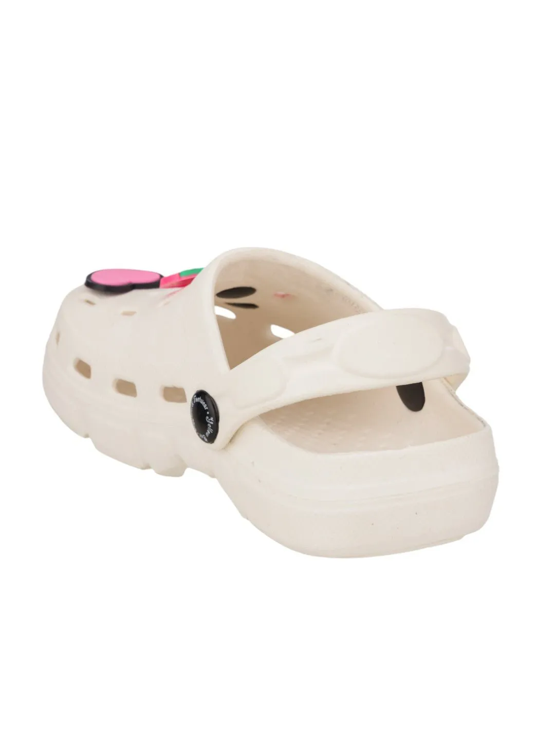Cute & Comfy Clogs with 3D Strawberry, Flower & Heart Accents for Girls- White