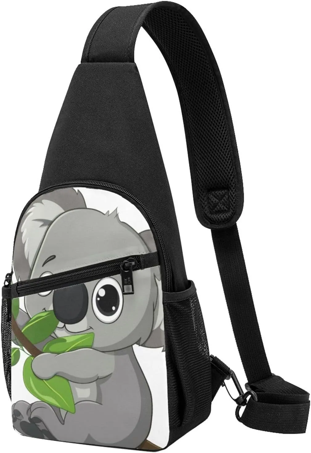 Cute Koala Art Printed Chest Bag Chest Shoulder Crossbody Bag for Men Women Travel Chest Pack Hiking Shoulder Bags, Black, One Size, Hiking Backpack
