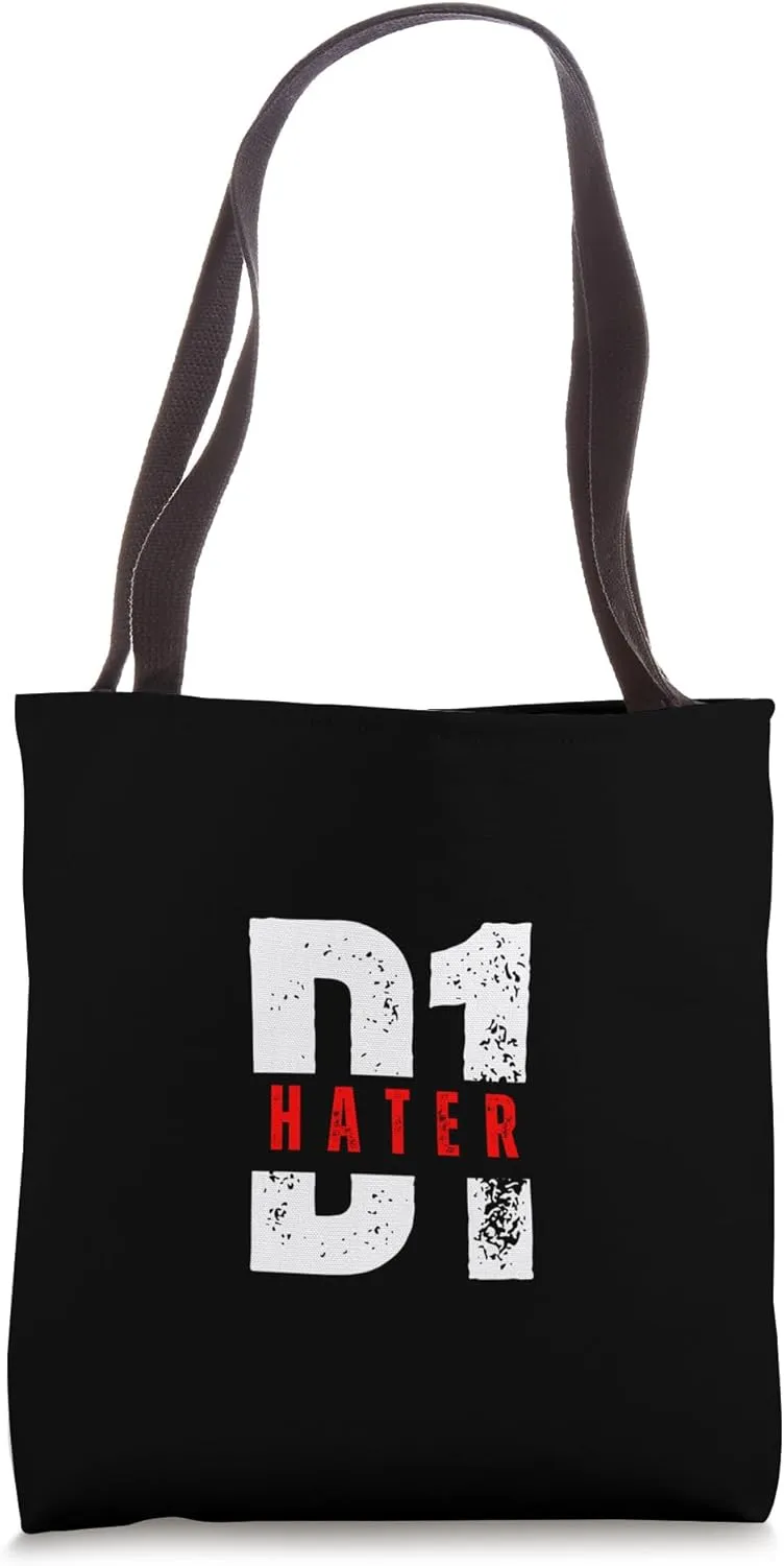 D1 Hater Bold Graphic Statement Design Tote Bag