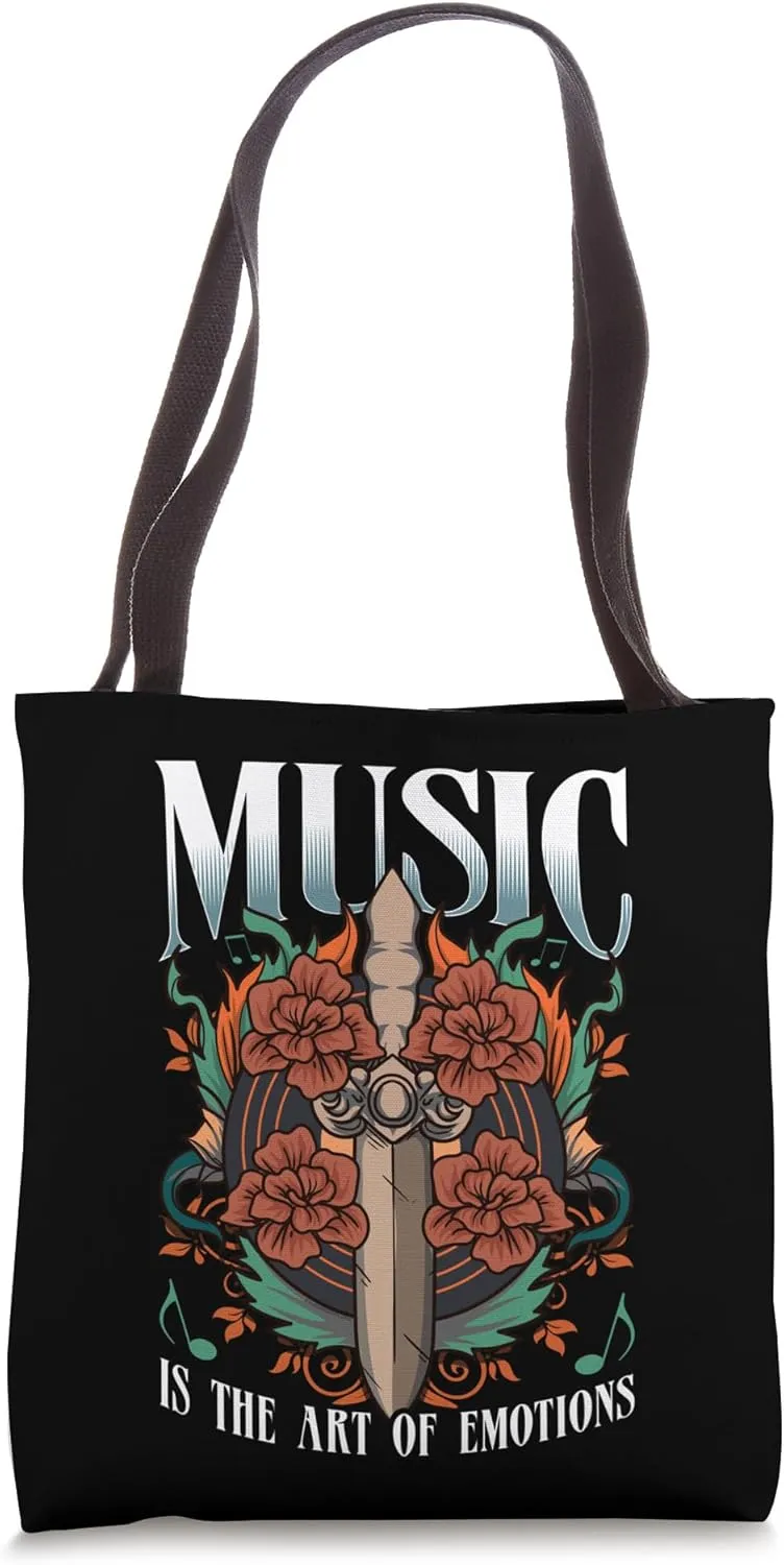Dagger Art Vinyl Music Tattoo Dagger Symbolism Tote Bag