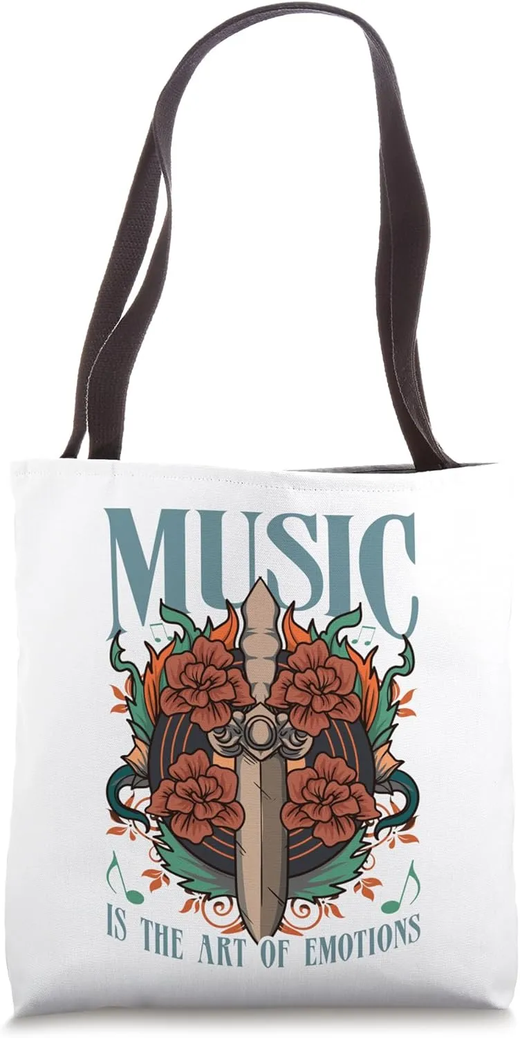 Dagger Art Vinyl Music Tattoo Dagger Symbolism Tote Bag