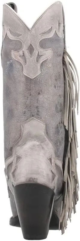 Dan Post Grey Ameya 13 inch Women's Snip Toe Western Boots with Fringe DP4379
