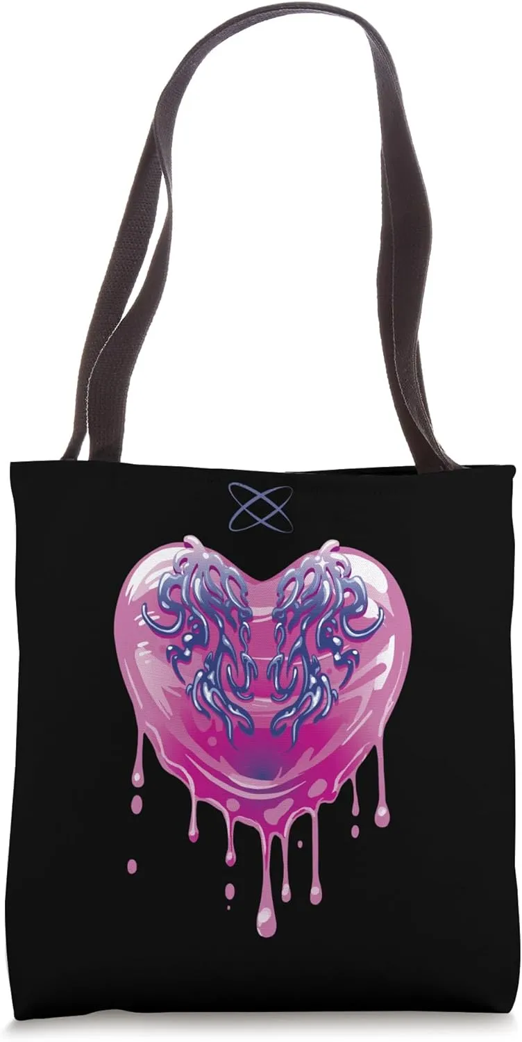 Dark Heart With Tentacles And Dripping Effect Tote Bag