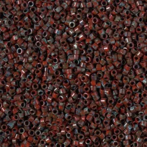 DB 2263, Picasso Opaque Red Garnet Matte - Miyuki Delica Beads - Size 11 - 5 grams - Japanese Cylinder Seed Beads - Retail & Wholesale