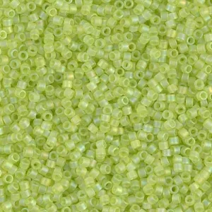 DB 860, Matte Transparent Lime AB - Miyuki Delica Beads - Size 11 - 5 grams - Japanese Cylinder Seed Beads - Retail & Wholesale