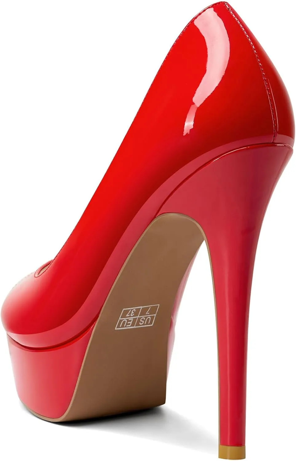 DearOnly Women's Sky High Heels Platform Pumps Slip On Sexy Peep Toe Stilettos 5" Heel Classic Dress Party Footwear Shoes