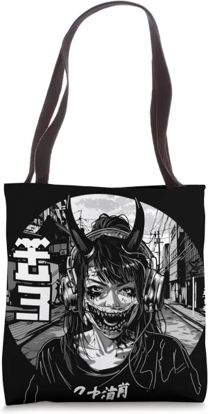 Demonic Anime Goth Urban Streetwear Dark Aesthetic Tote Bag