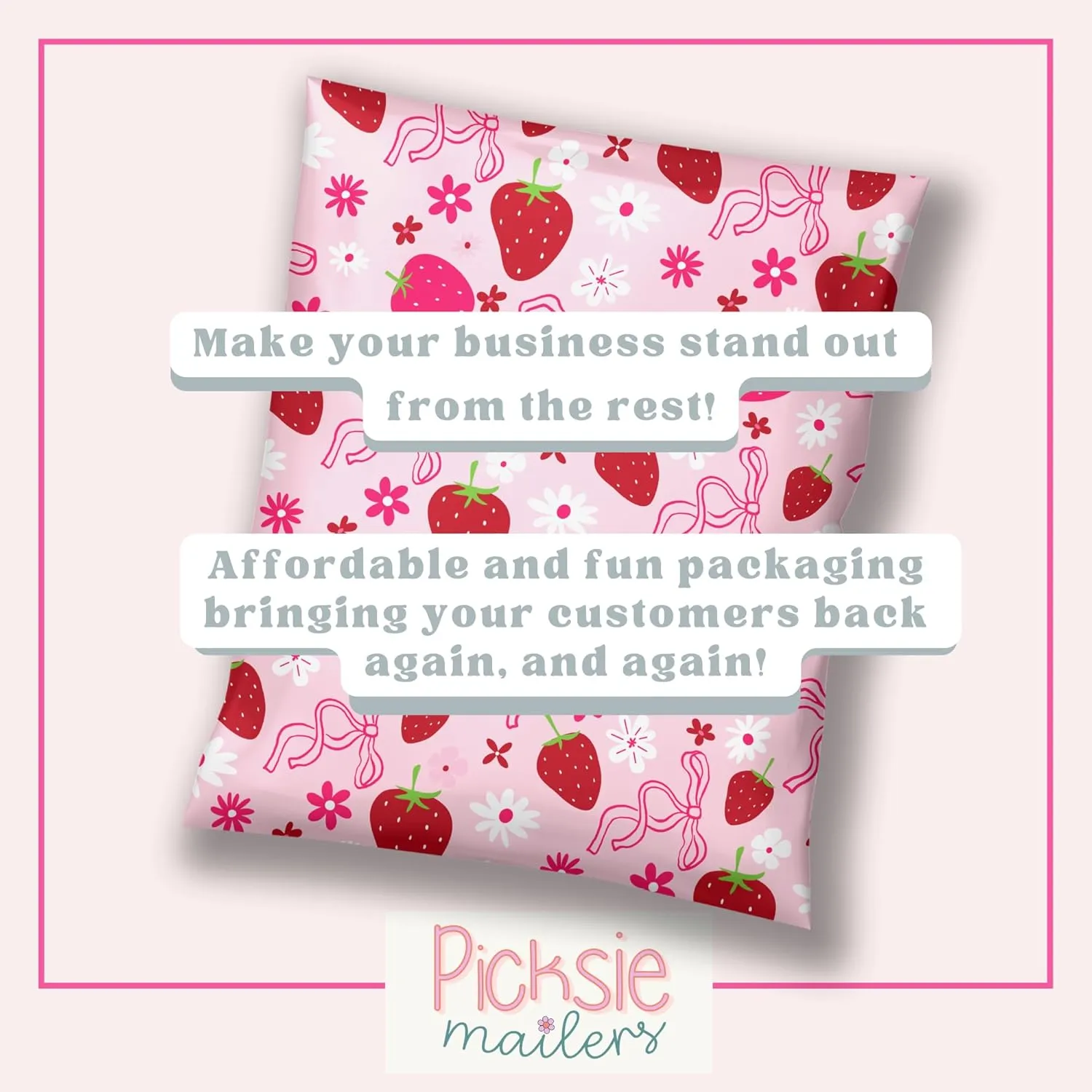 Designer Poly Mailer 10x13 Shipping Bag 100 Pack Cute Mailing Envelope Trendy Boutique Packaging Supplies Large Bulk Plastic Bag for Clothing Waterproof -Berry Pop Pink