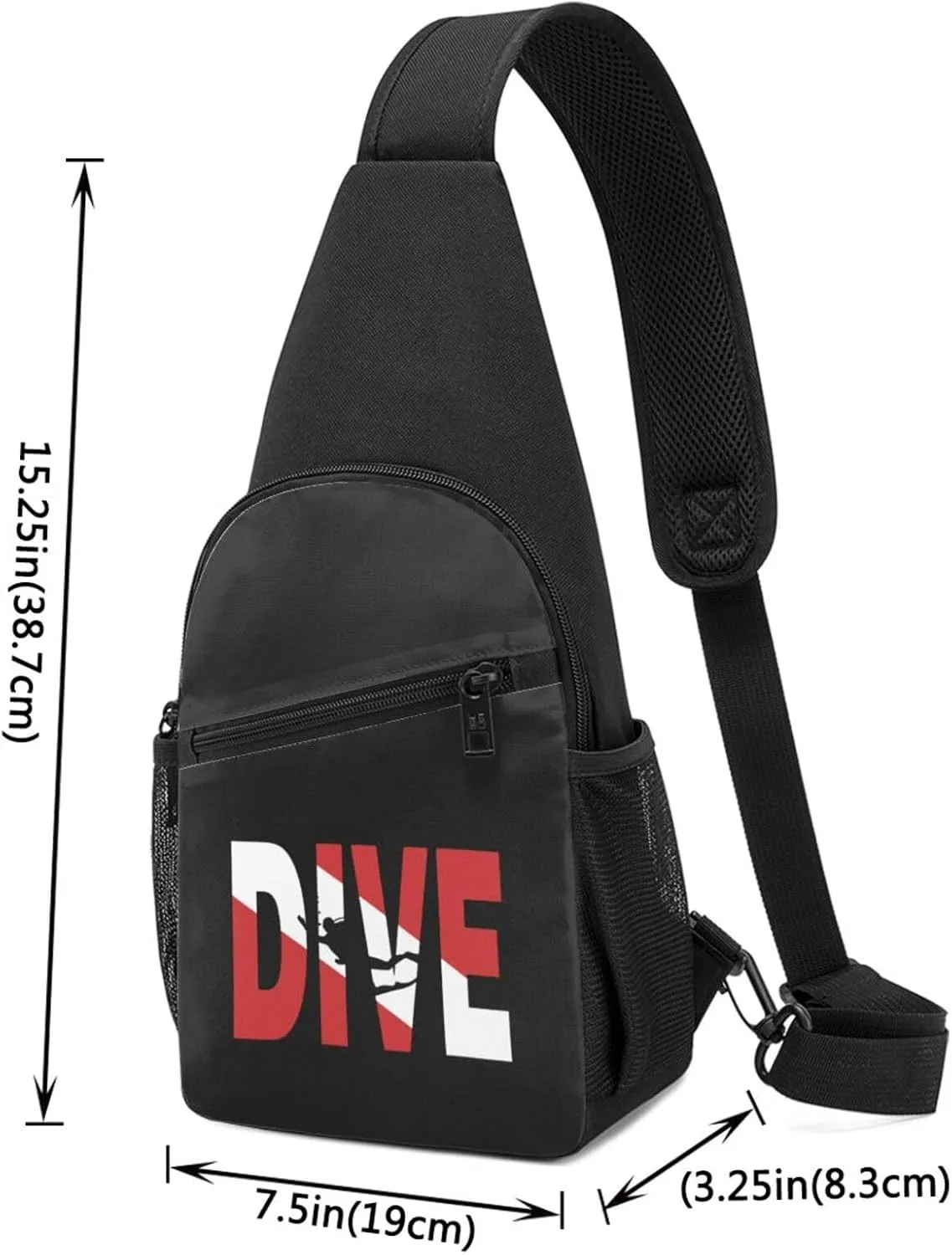 Distressed Dive Flag Chest Pack Leisure Shoulder Crossbody Chest Bag