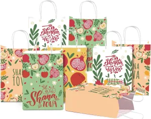 DoneJPee 16 Pcs Rosh Hashanah Gift Bags, Shana Tova Jewish New Year Party Favor Treat Bags, Rosh Hashanah Party Decorations And Supplies for Home and Office