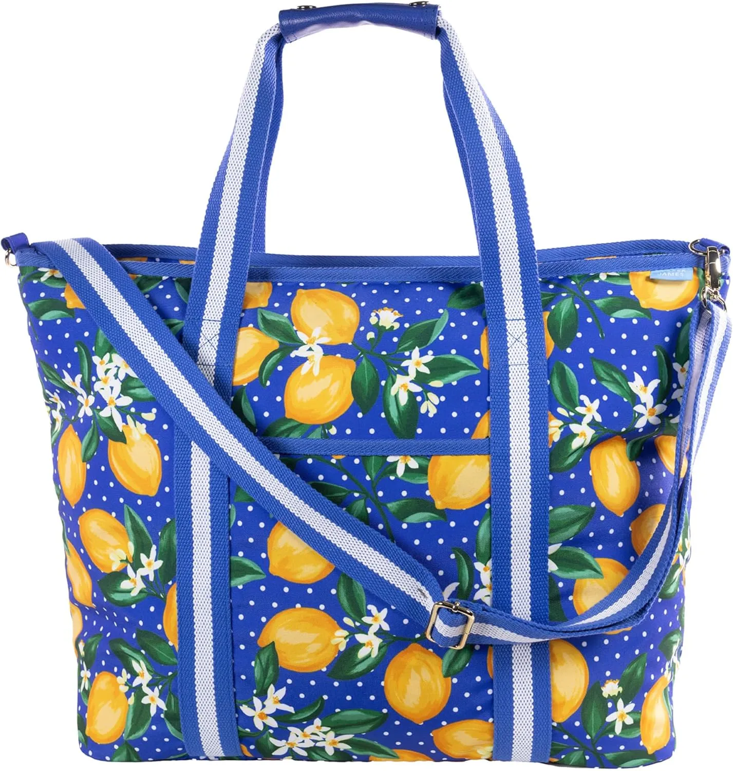 Draper James Small Cooler Bag, Insulated Soft Cooler for Travel or Lunch, Stylish Cooler Bag with Zippered Closure, Lemons
