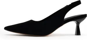 DREAMCIA Women's Pumps Slingback Heels Pointed Toe Sling Back Kitten Heels Women Metallic Slingback Pumps Bride Dresses Wedding Shoes