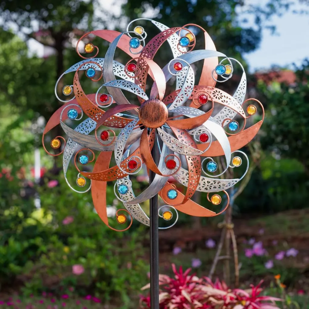 DREAMYSOUL Large Wind Spinner Outdoor, 20 Inches Dia Vintage Metal Windmills, Kinetic Wind Spinners & Sculpture for Yard and Garden