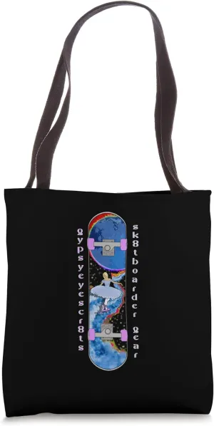 Dynamic Cosmic Skateboarding Ballerina Unique Graphic Tote Bag