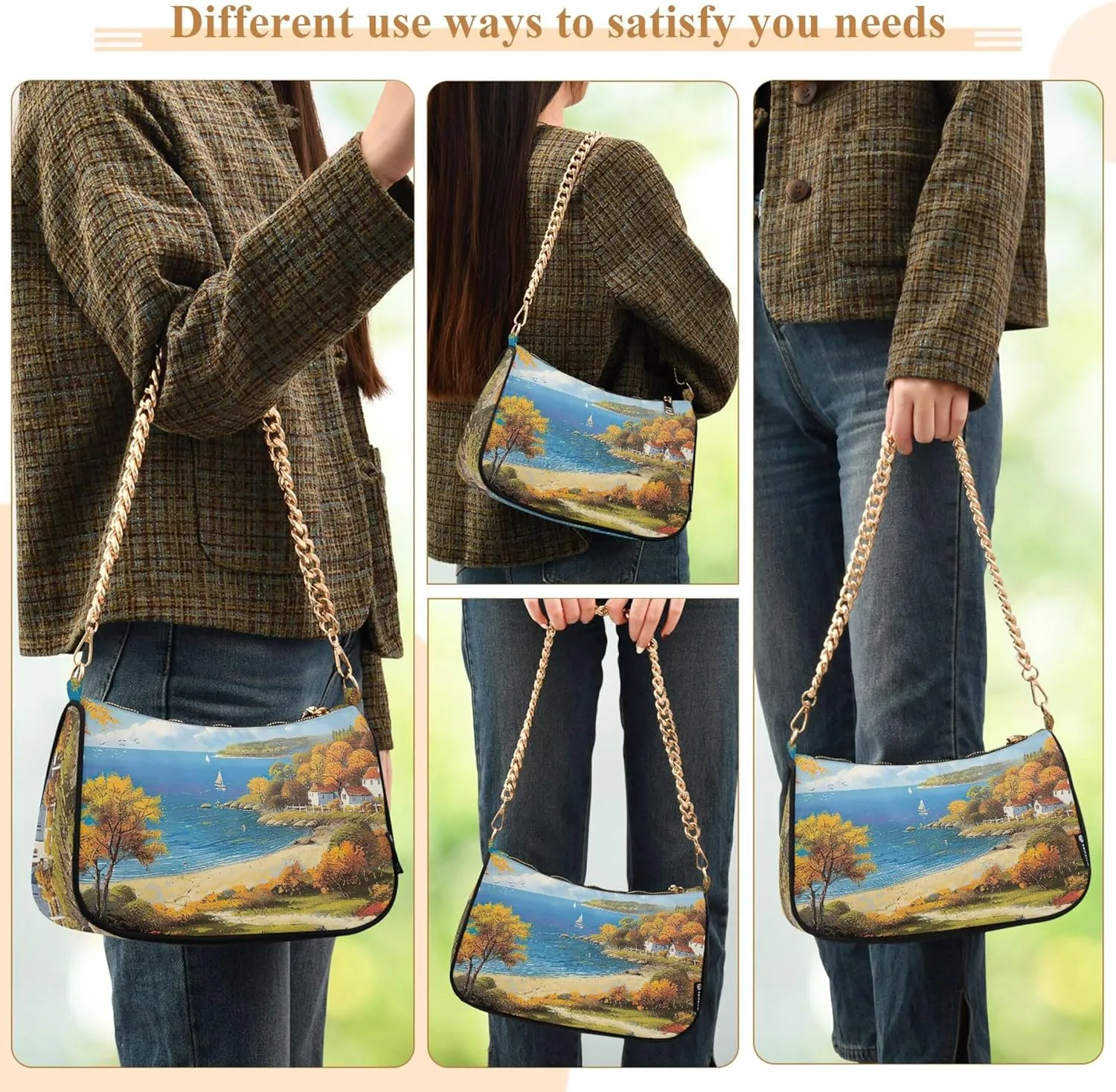 Easter Eggs Rabbit Meadow Cute Purses Women Hobo Party Purse Women Small Cute Handbags Cartoon Small Shoulder Bag