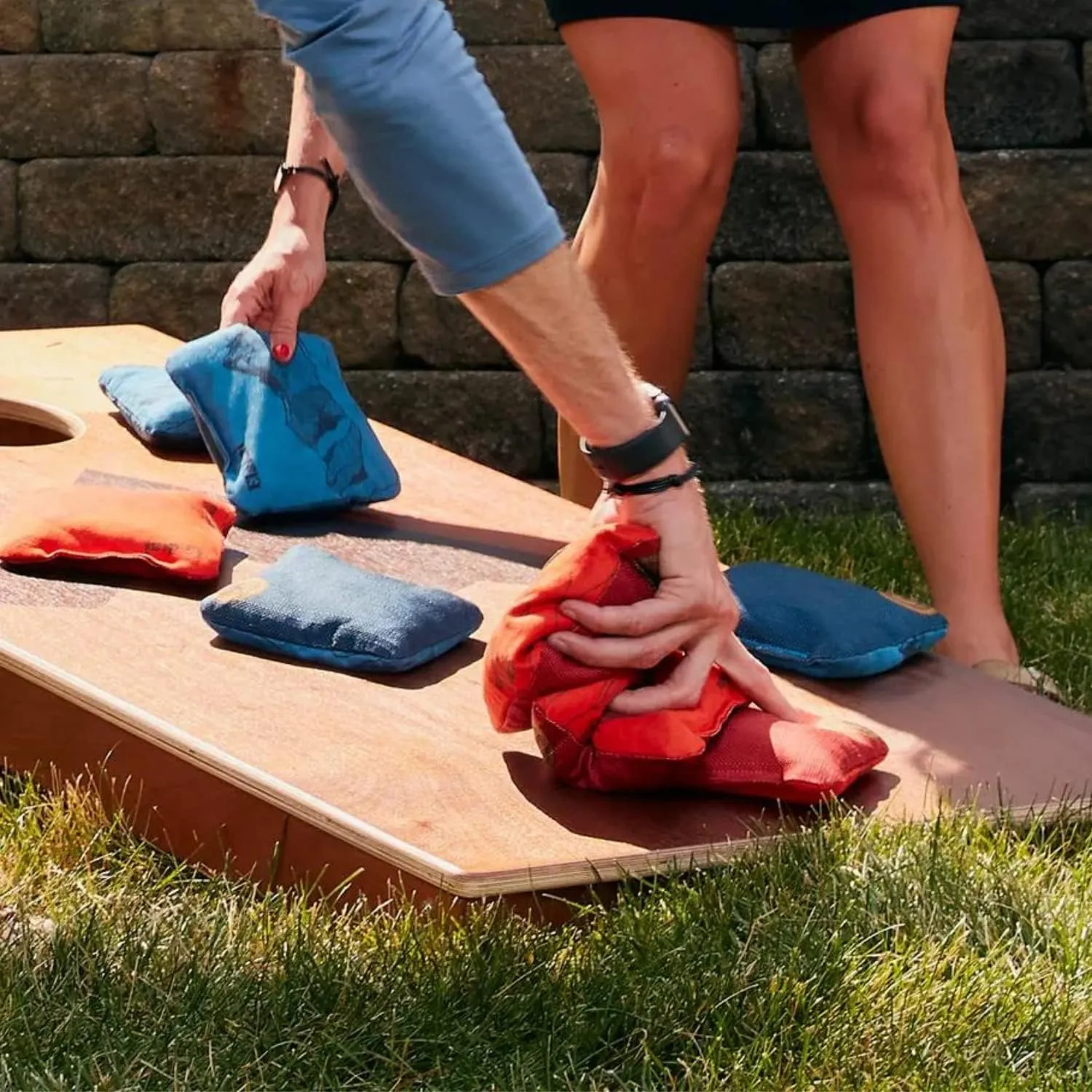 Elakai Cornhole Bags All Weather Dual Sided Slick and Stick Regulation Size and Weight Set of 4 Regulation 6 in x 6 in