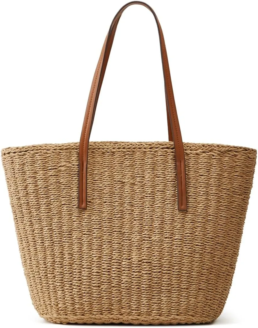 Epsion Straw Beach Bags Tote Tassels Bag Hobo Summer Handwoven Shoulder Bags Purse With Pom Poms