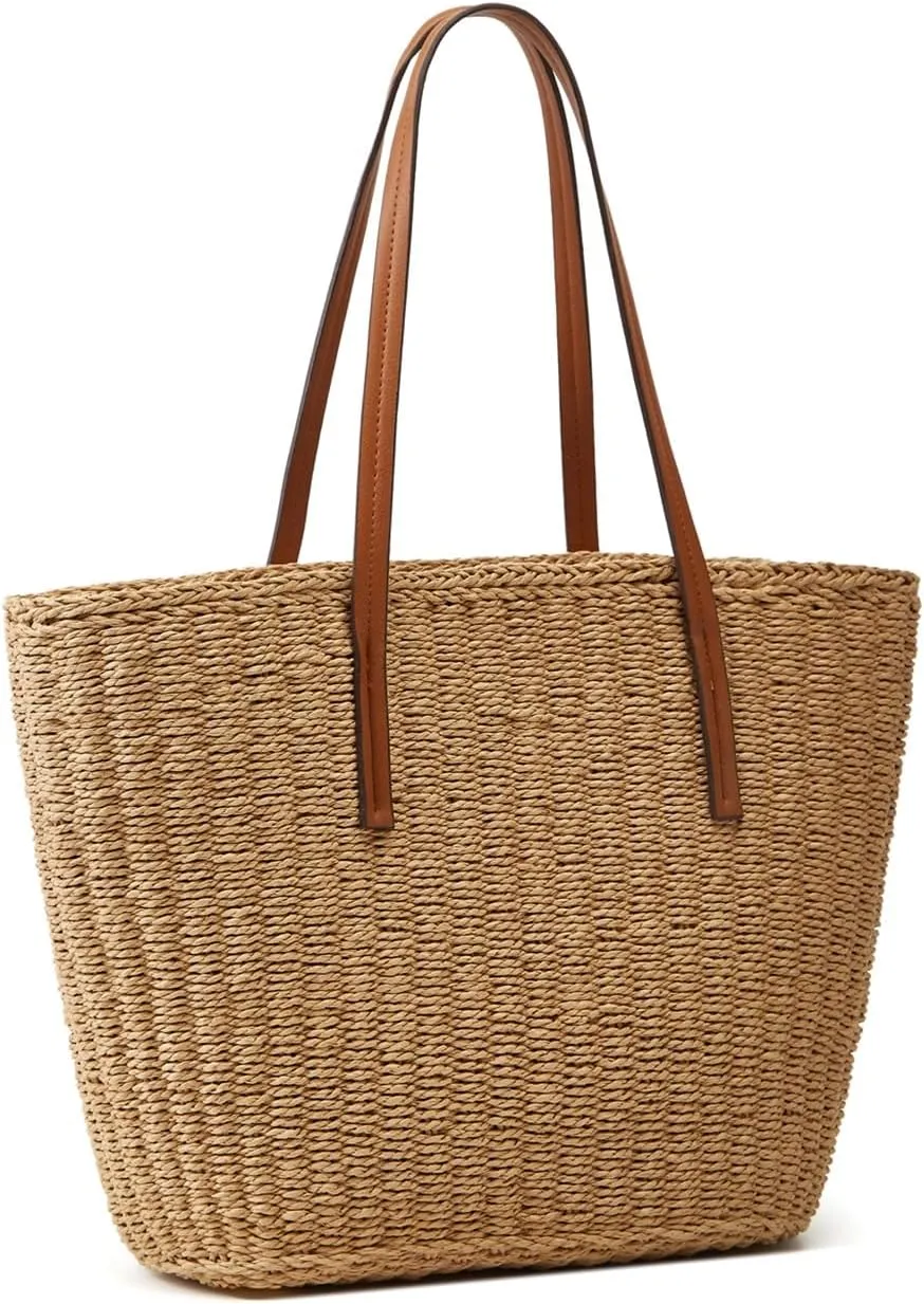 Epsion Straw Beach Bags Tote Tassels Bag Hobo Summer Handwoven Shoulder Bags Purse With Pom Poms