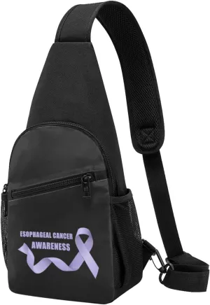 Esophageal Cancer Awareness Chest Pack Leisure Shoulder Crossbody Chest Bag, Black