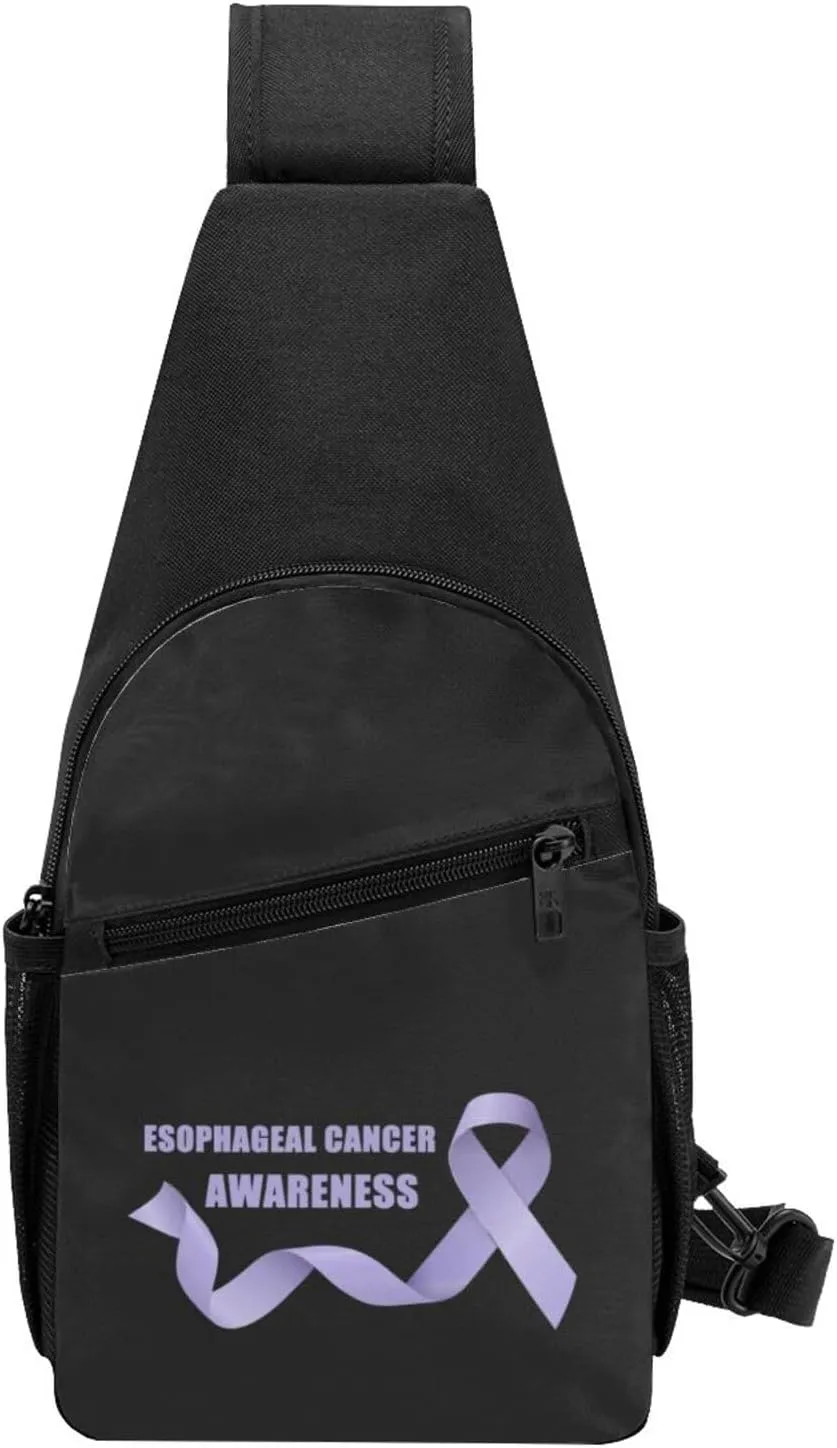 Esophageal Cancer Awareness Chest Pack Leisure Shoulder Crossbody Chest Bag, Black