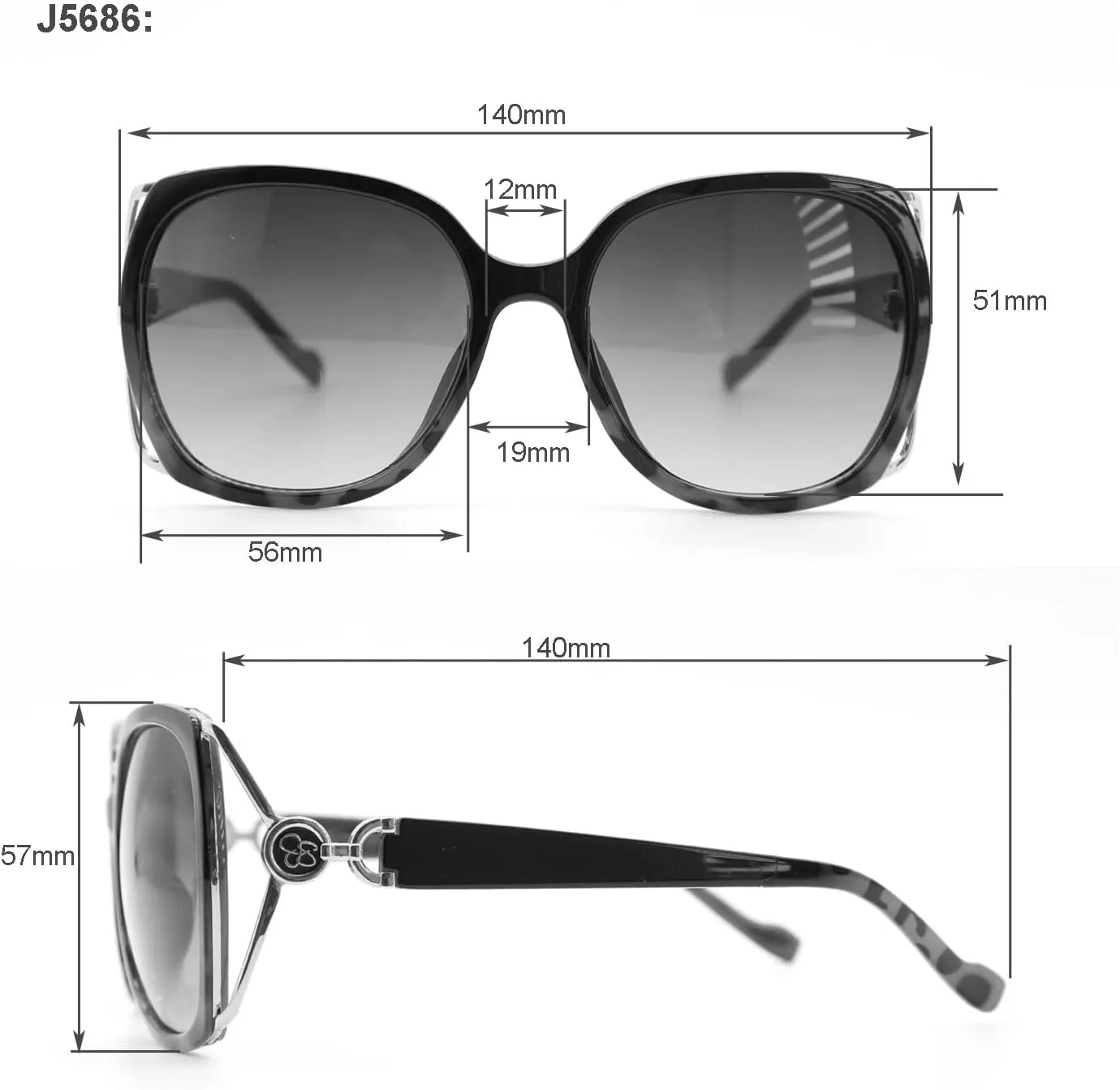 essica Simpson Women's J6214 Oversized Cat Eye Square Sunglasses