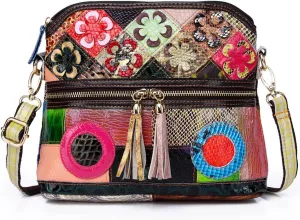 Eysee Crossbody Bag Women Multicolor, Leather Handbag Colorful Purses (Multicolour5)